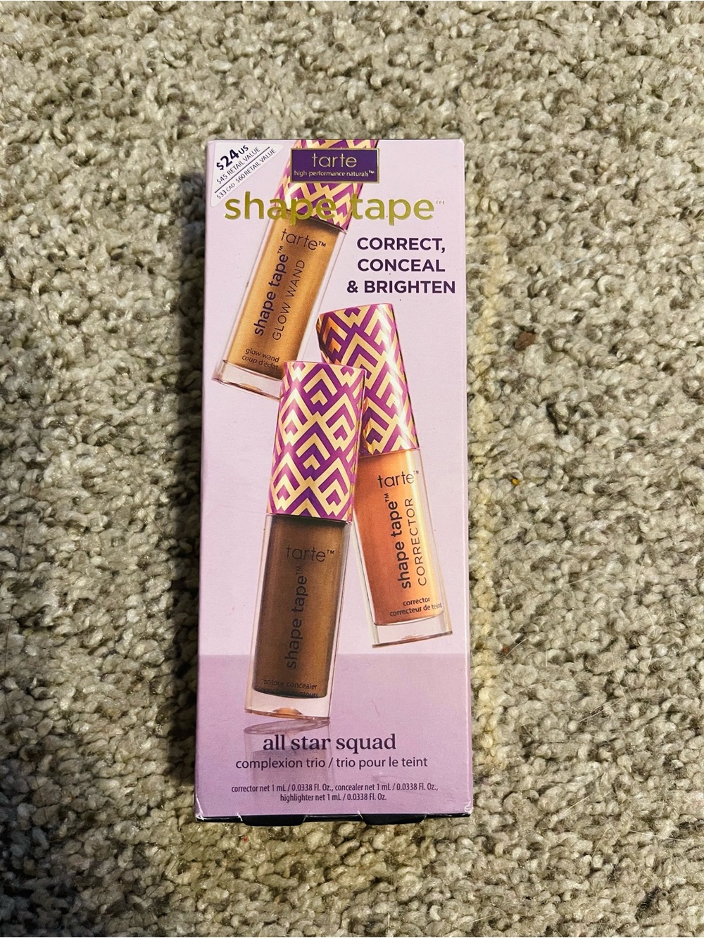 tarte Shape Tape Trio Box in Pink and Gold Accents